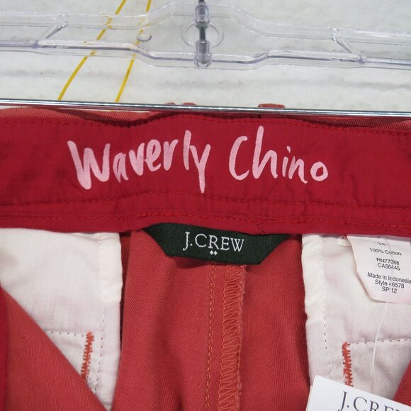 J Crew Jeans Womens Sz 14 Rust Red Waverly Chino Pants Factory Frayed Edges - Picture 4 of 11